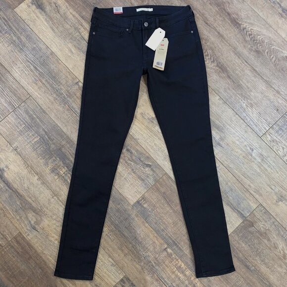 Levi's Women's Black 711 Ankle Skinny Jeans Size 30x32 Mid Rise Slim Hip & Thigh - Picture 1 of 4